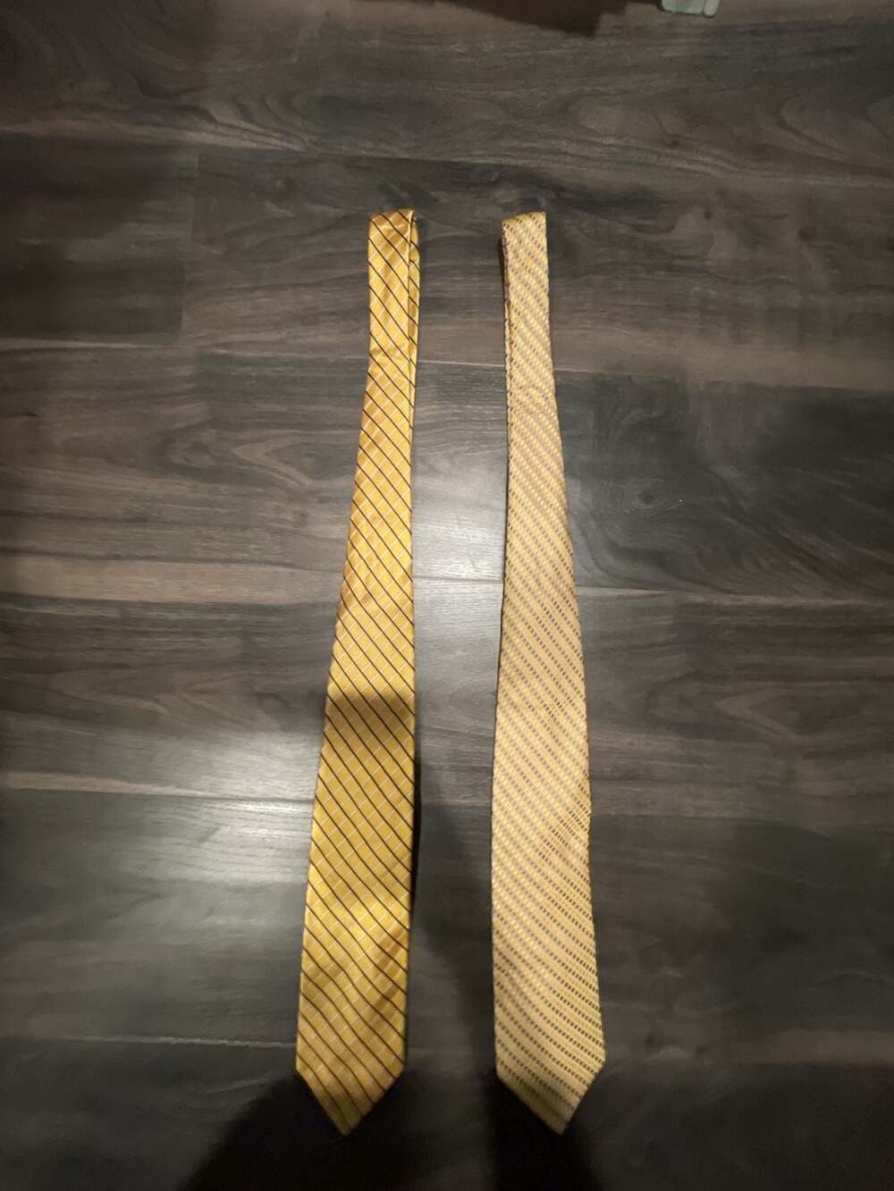 Faconnable Yellow Silk Necktie Lot (Two Ties)